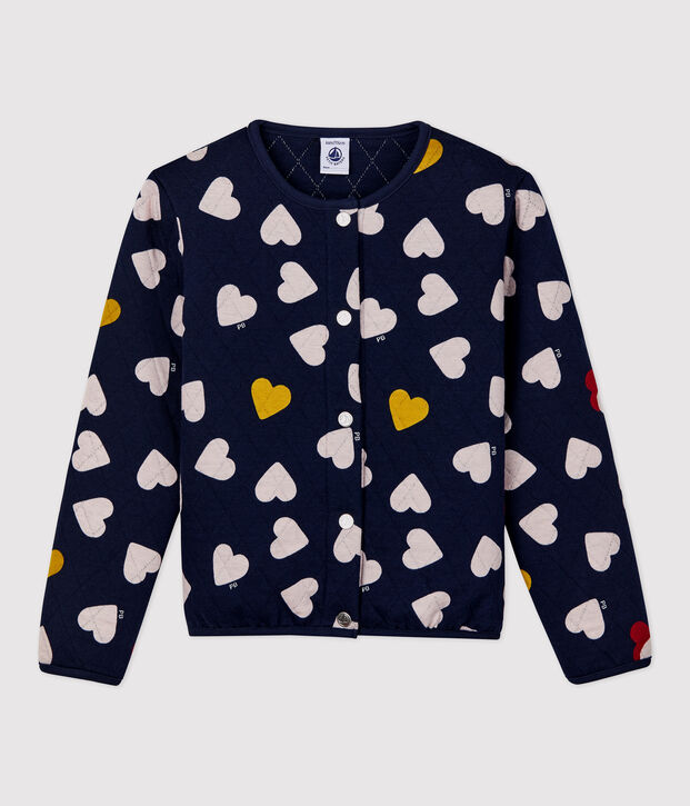 Gewatteerd tubic cardigan voor meisjes blauw/multicouleur